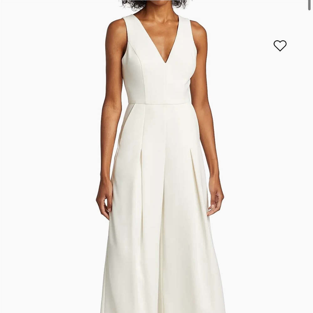 Amsale Crepe Wide-Leg Jumpsuit. Ivory. Size 2. Excellent condition.